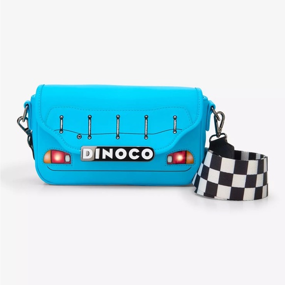 Loungefly Disney Pixars Cars Lightning McQueen Dinoco Light-Up Crossbody Bag - Picture 1 of 5